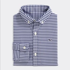 Boys Blue Gingham Shirt Big Kid/Boys Size M (8/10)